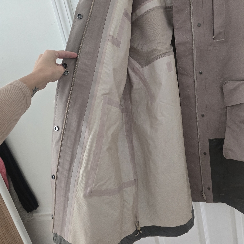 Lululemon Gathering Storm Long Jacket In Sandlot Size 8 - Picture 8 of 13